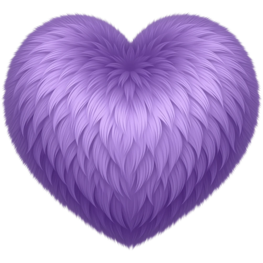 Purple heart that got fur emoji
