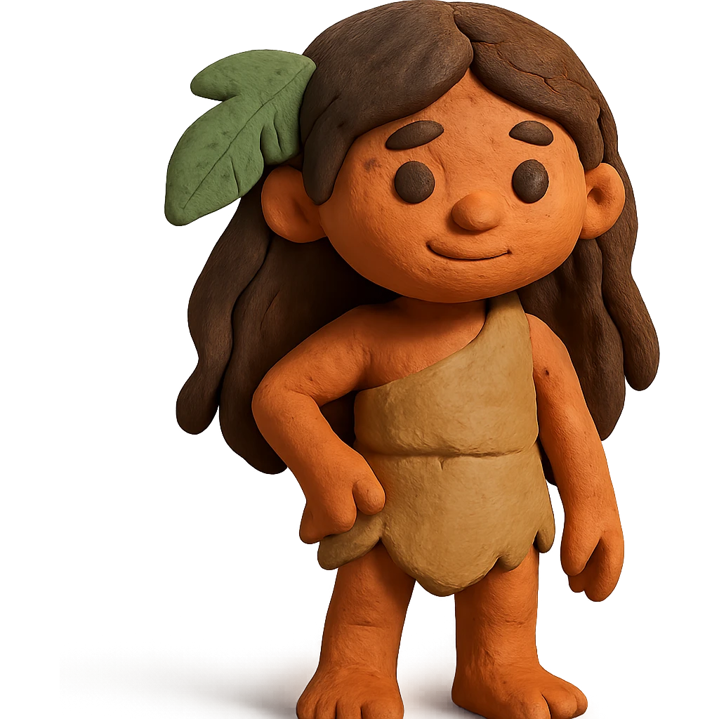 jungle girl with visible fingerprints, no background emoji