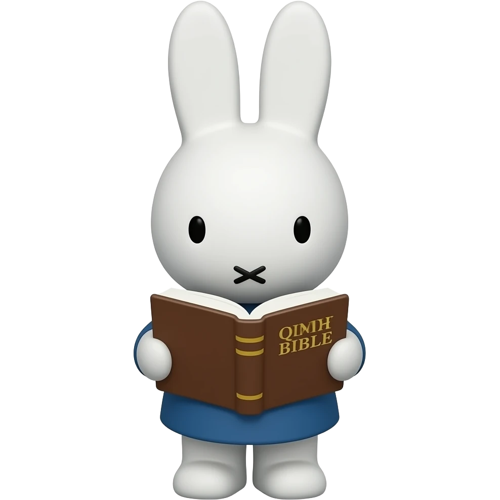 Miffy reading the Bible emoji