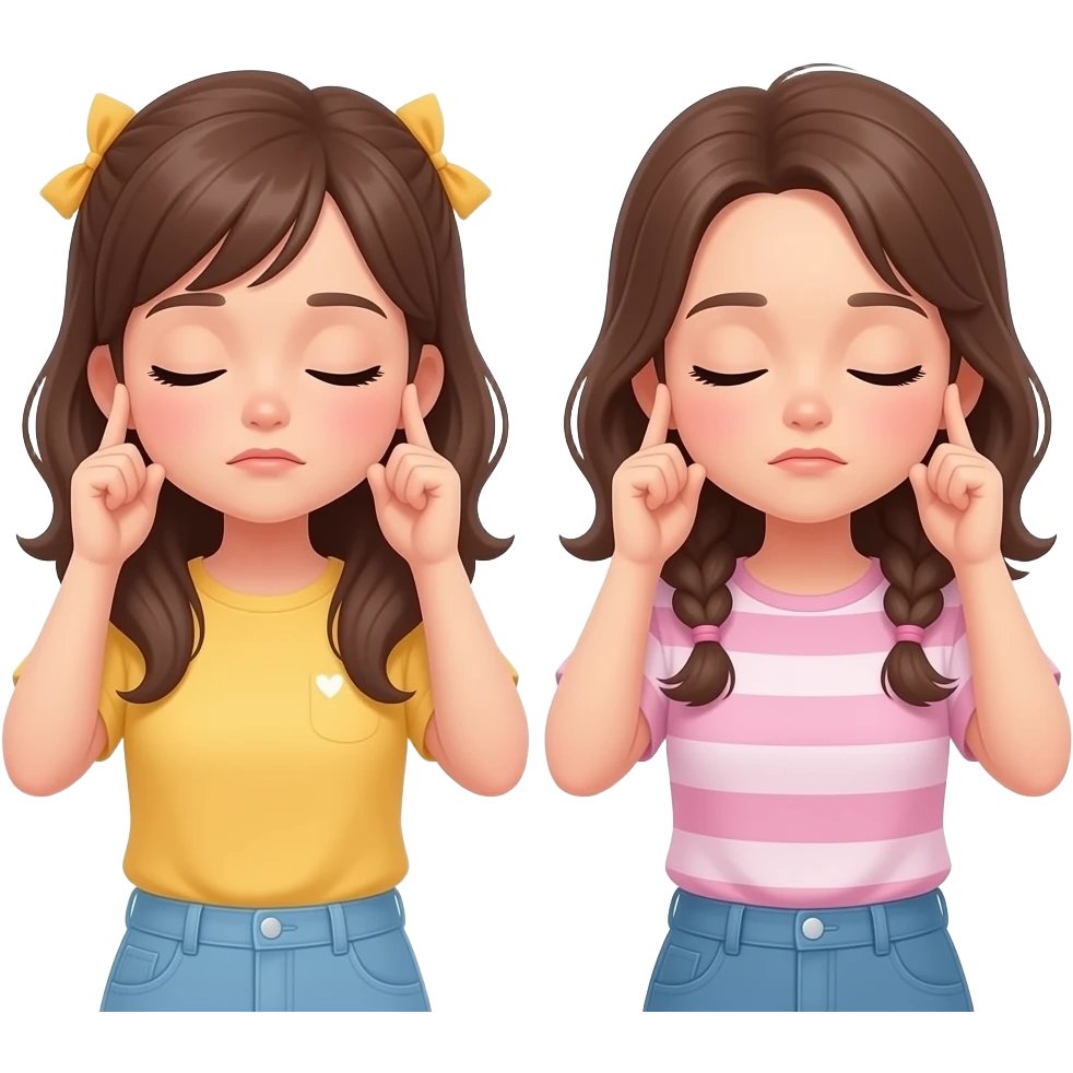Girls' Holding ears for sorry, eyes closed, emoji