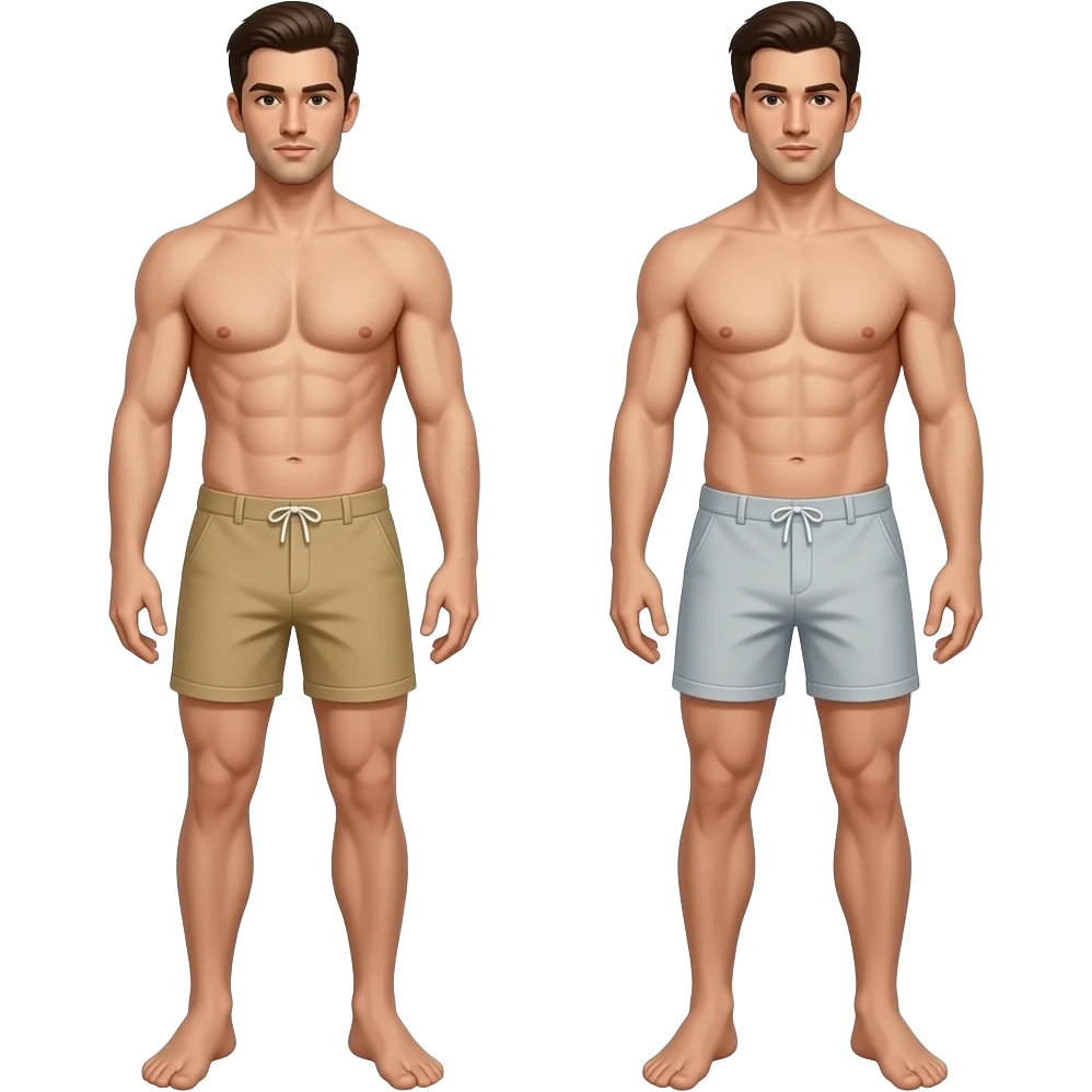 2 Mans completely naked gay full body emoji