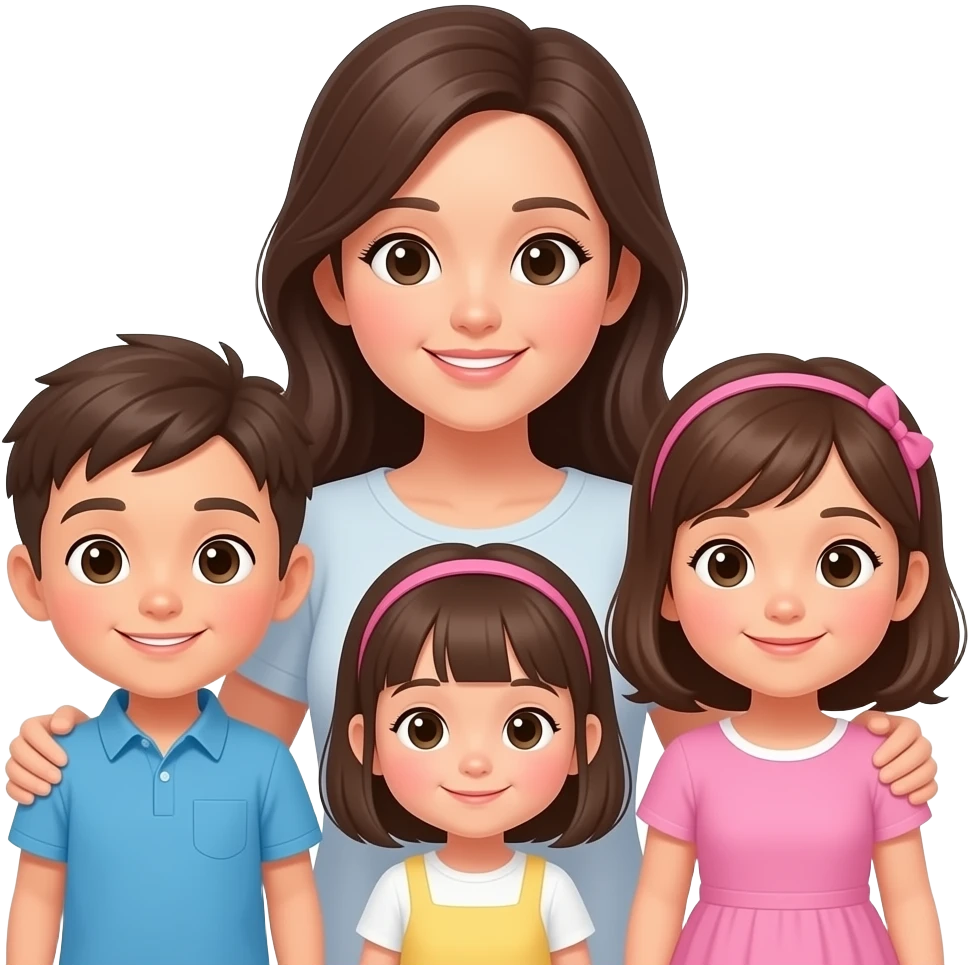 Maman solo de 3 enfants 1 garçon et 2 filles emoji