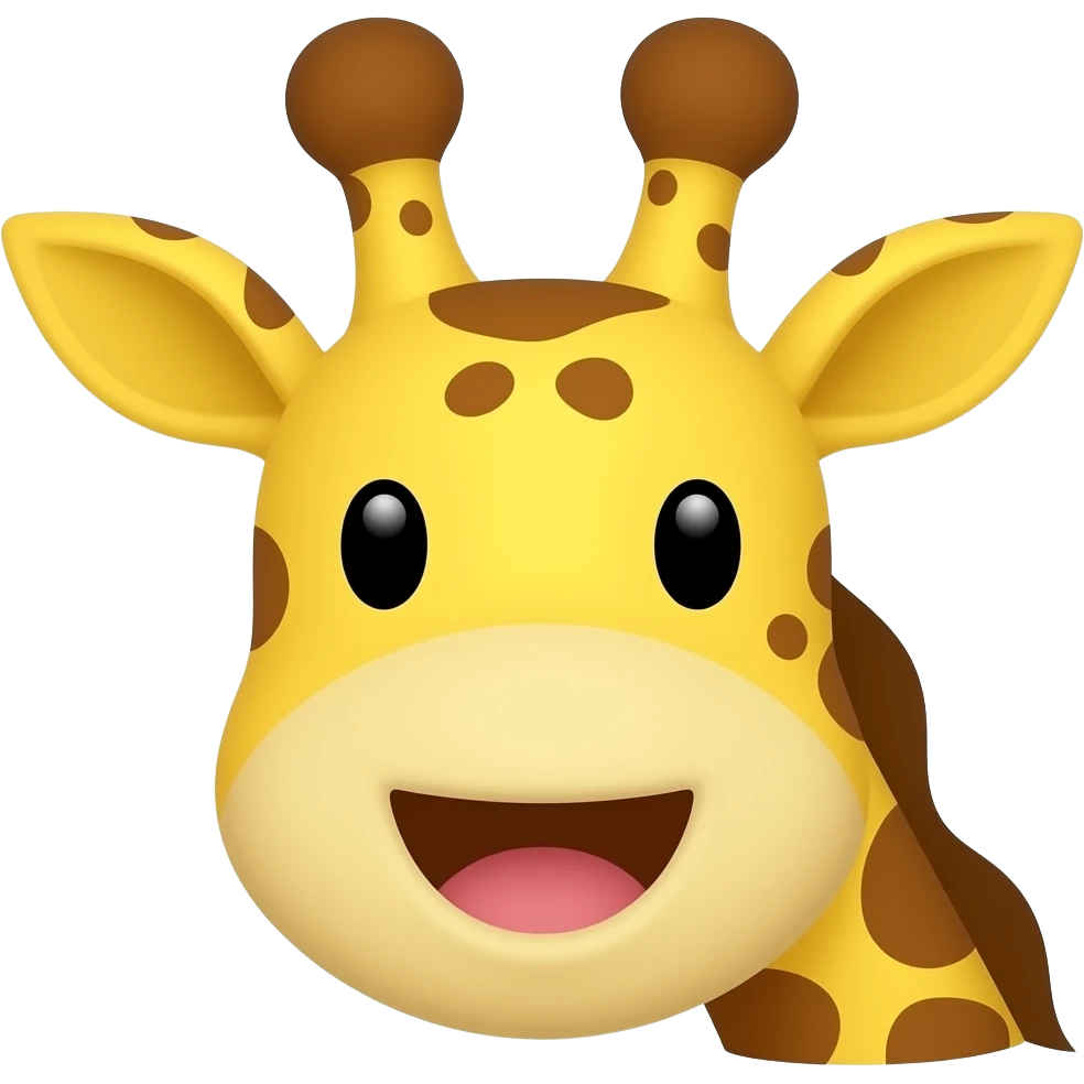 Einfacher Giraffenkopf der sehr glücklich ist emoji