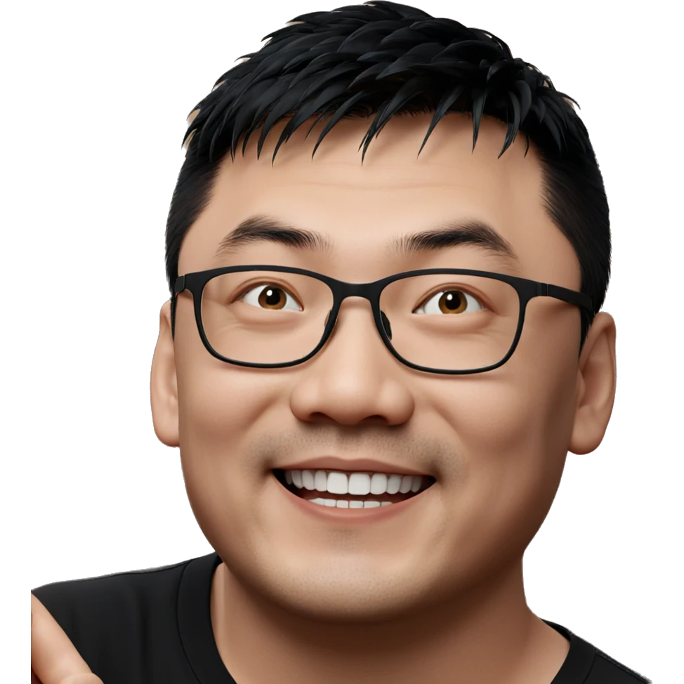 smiling boy in black shirt emoji