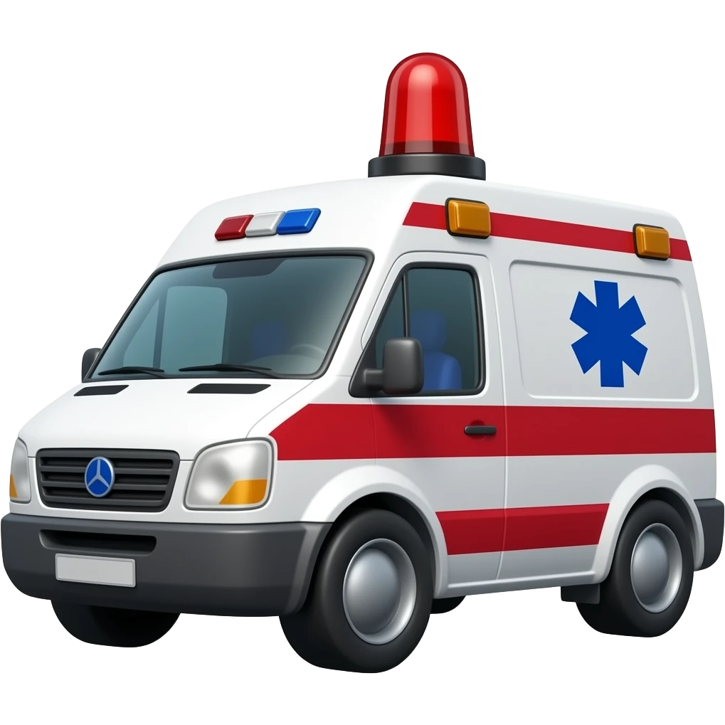 ambulancia corriendo con alarma activada emoji
