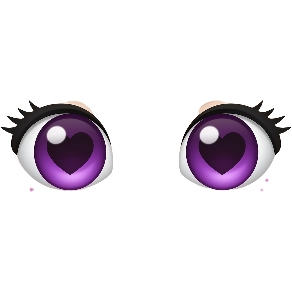 Purple heart eyes emoji