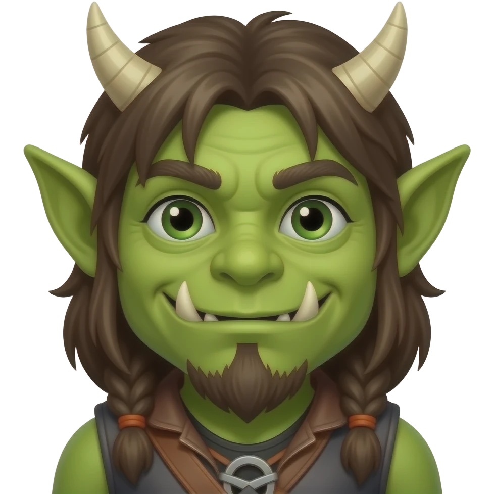 green Orc in Halloween costume emoji