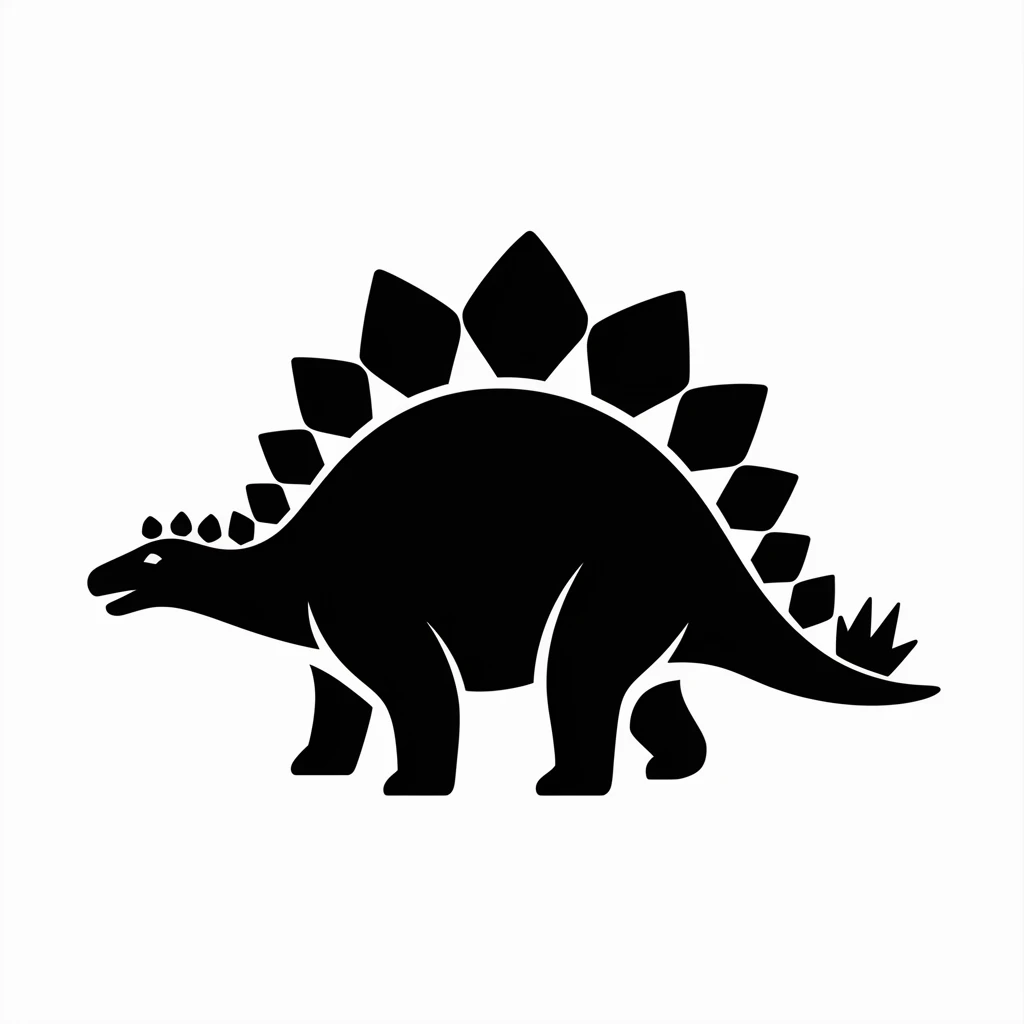 Stegosaurus icon black silhouette emoji