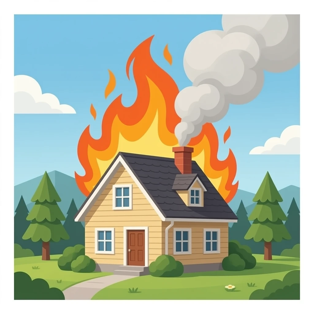 Горящий дом emoji