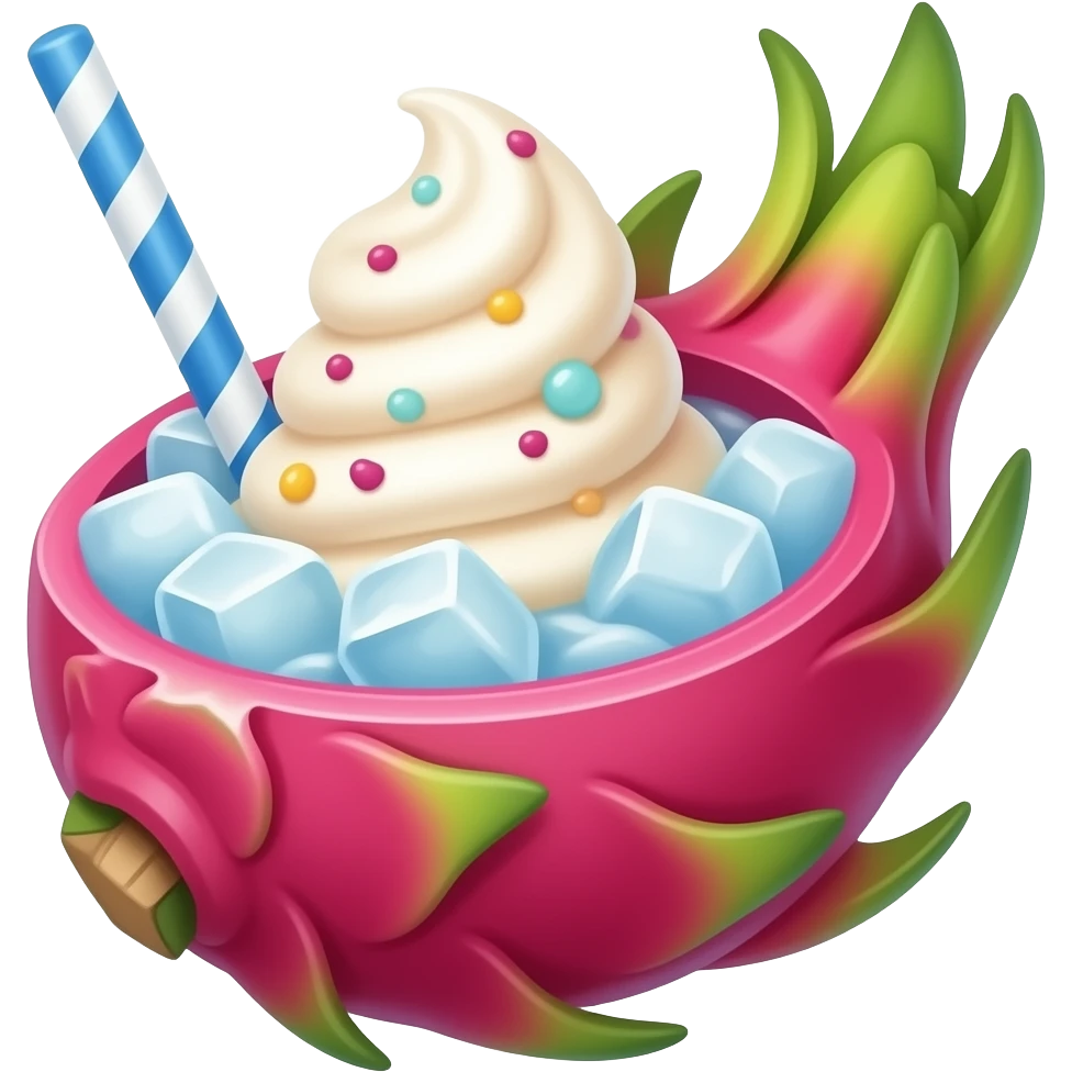 “dragon fruit mixed with ice cream, vibrant colors, glossy texture” emoji