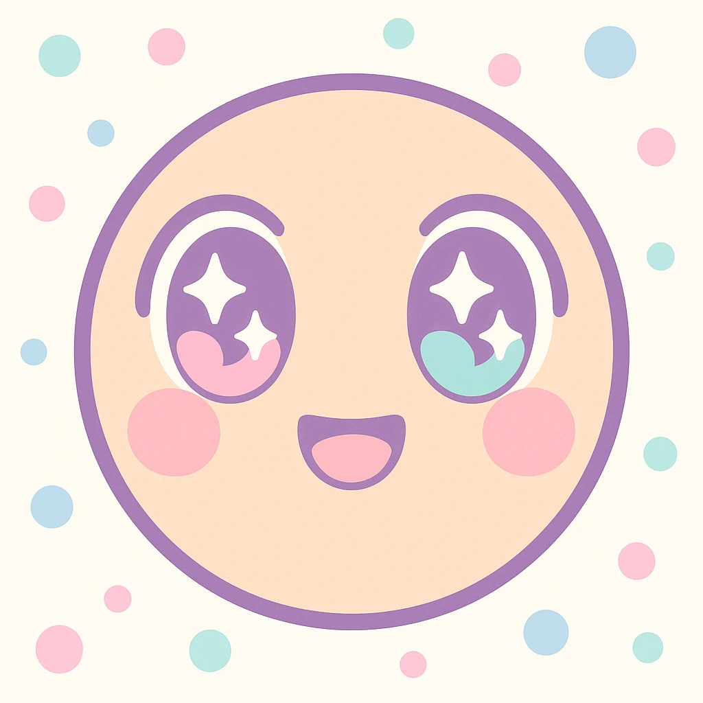anime themed emoji, expressive face, big sparkling eyes, cute style, vibrant colors emoji
