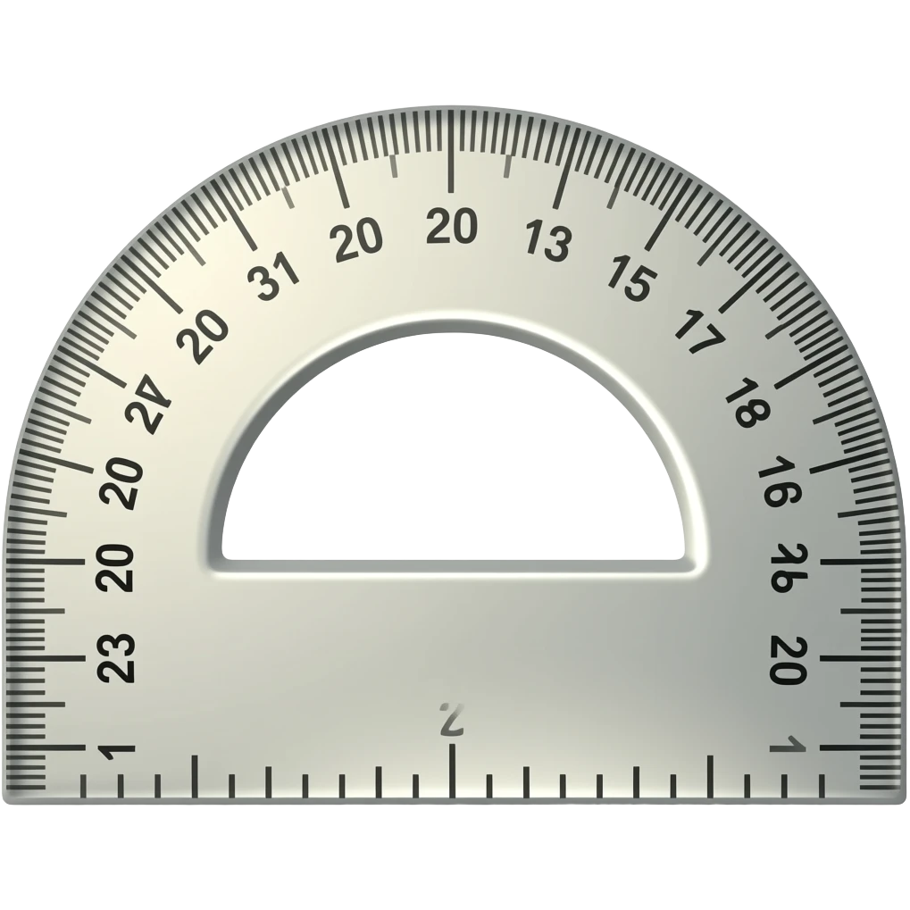 A protractor, semicircular emoji