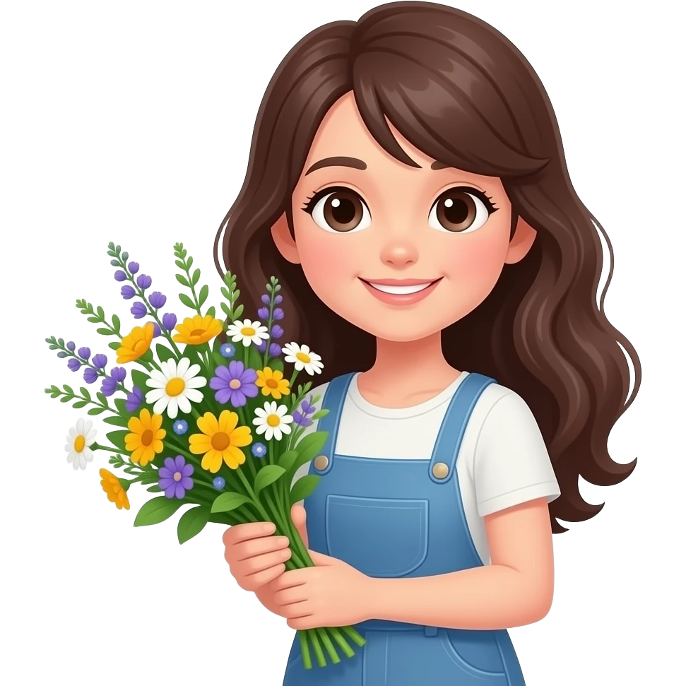 can you take the girl and have her hold flowers emoji