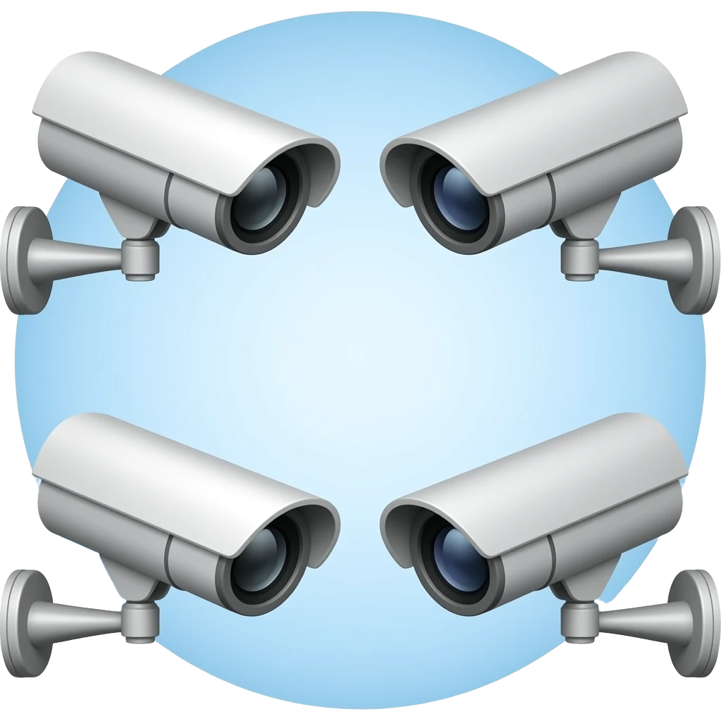 Circle of 4 CCTV cameras emoji