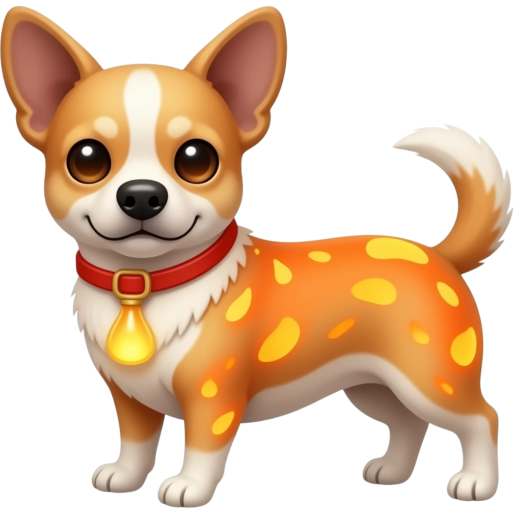 Chihuahua themed lava lamp orange emoji