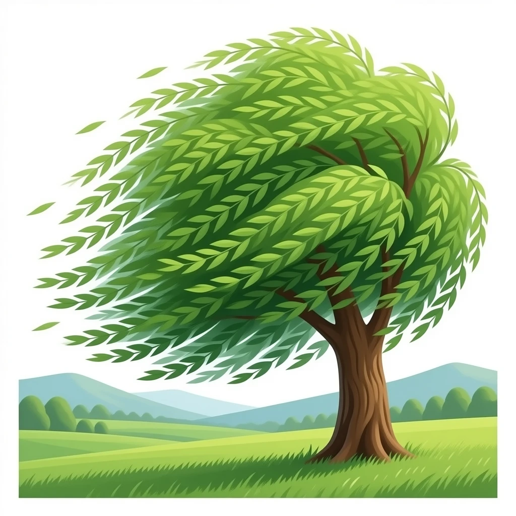 willow tree blowing in wind emoji