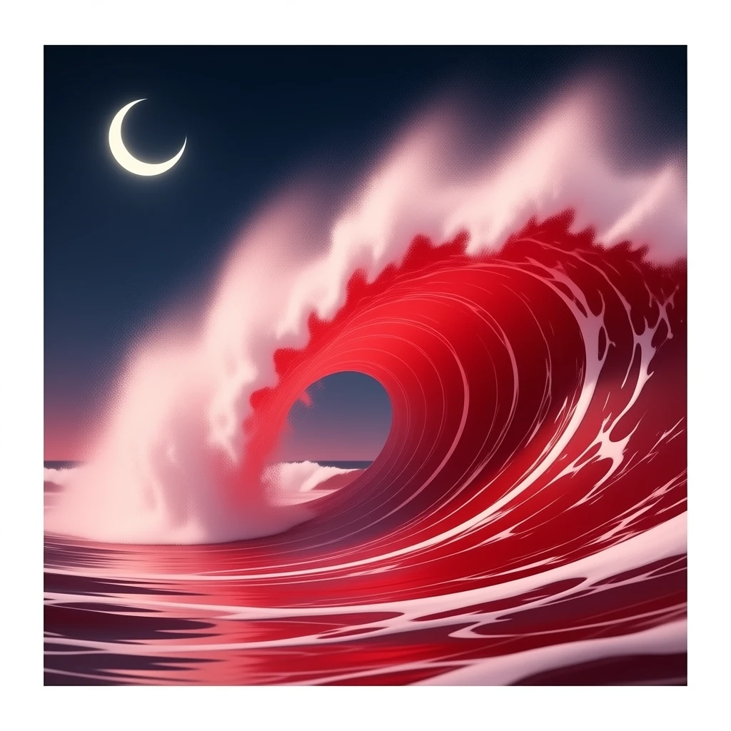 Red ocean  Wave emoji