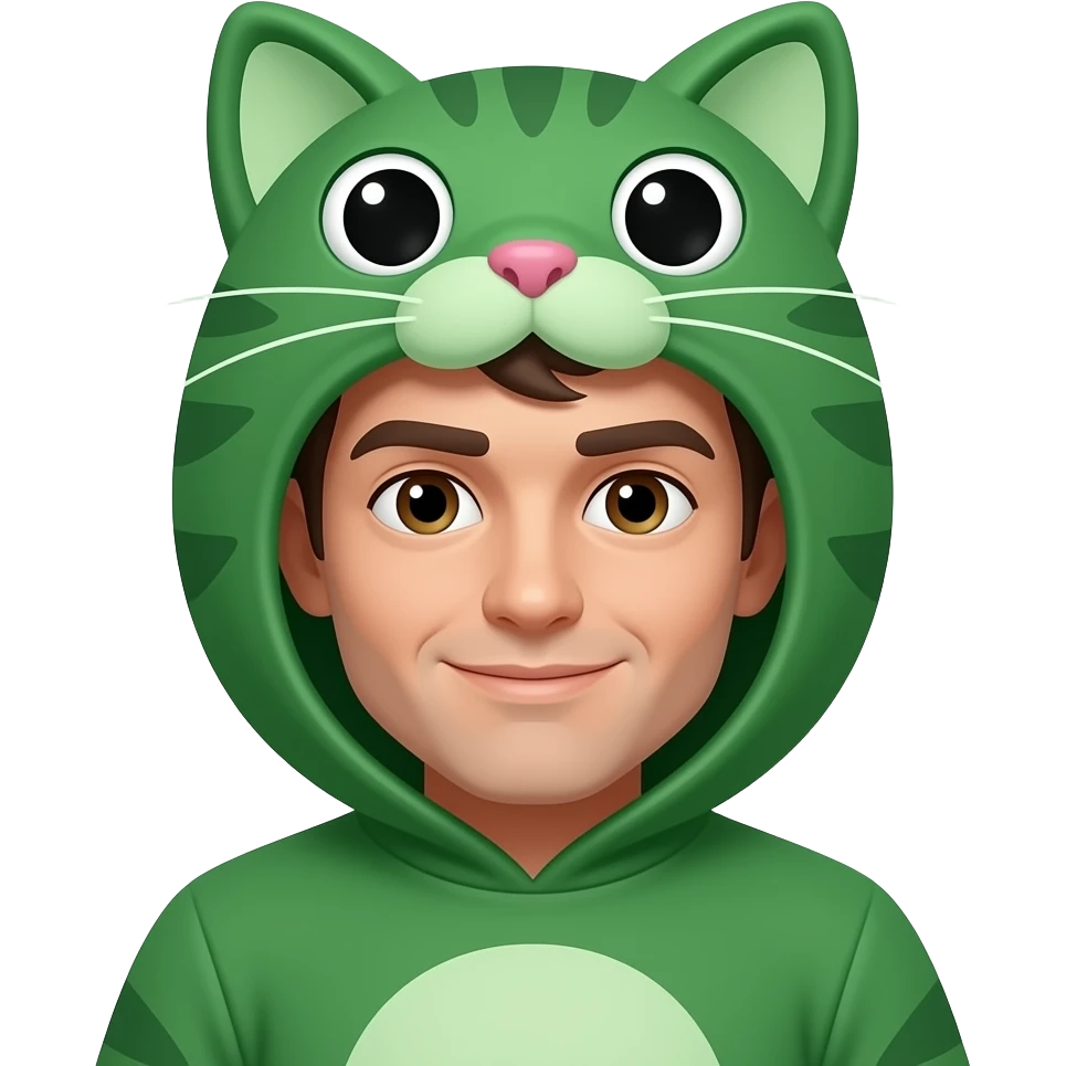 man in green cat costume emoji