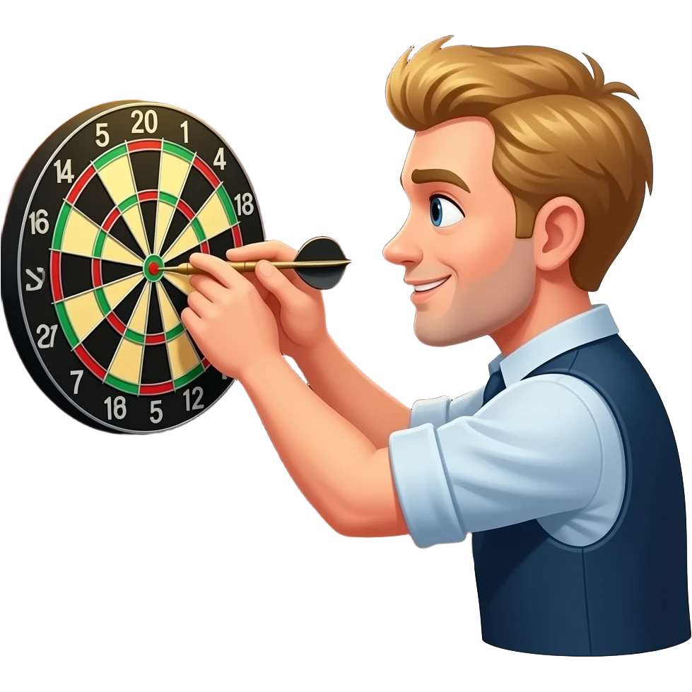 blonder man spielt darts emoji