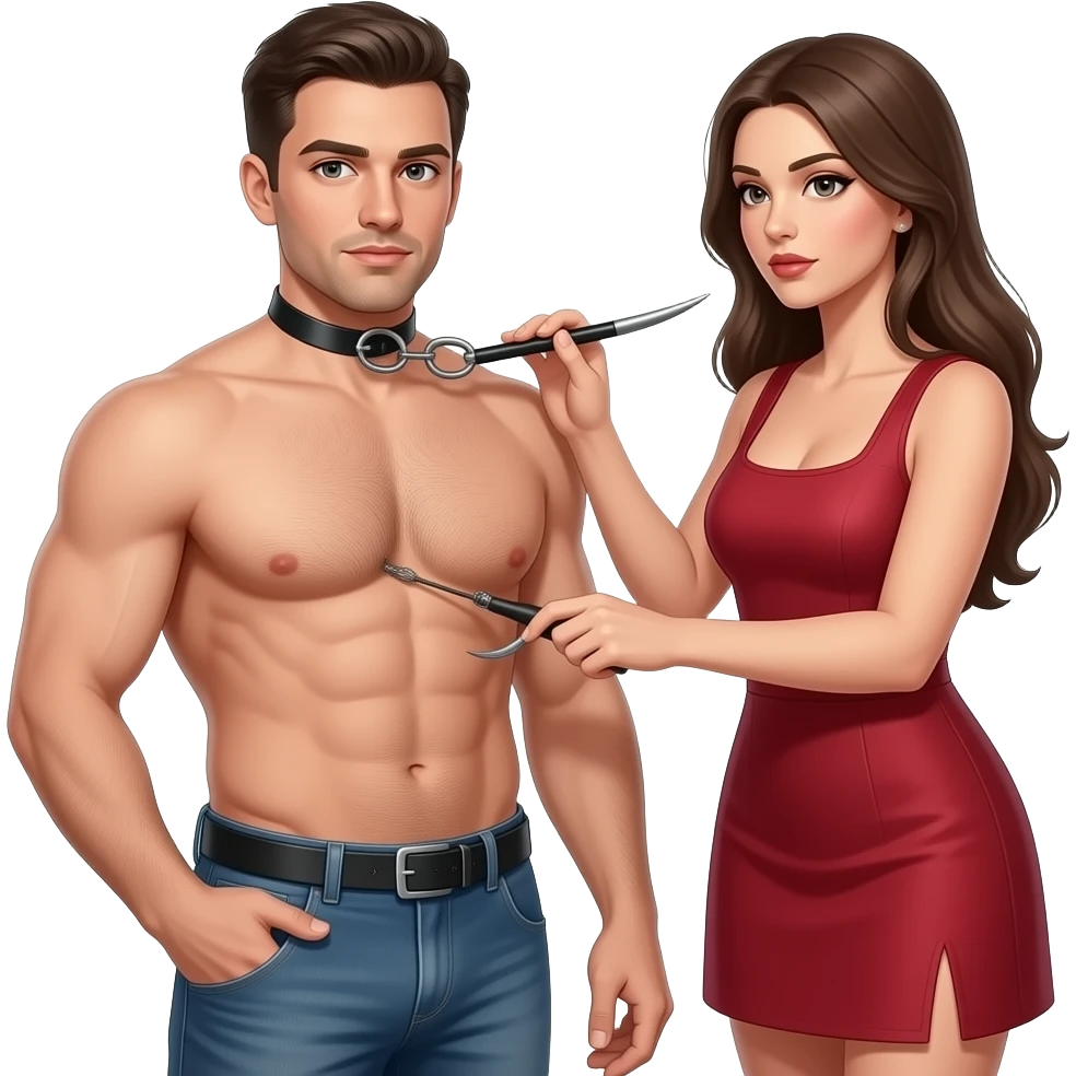 sub man is ready for get pegging by a femdom emoji