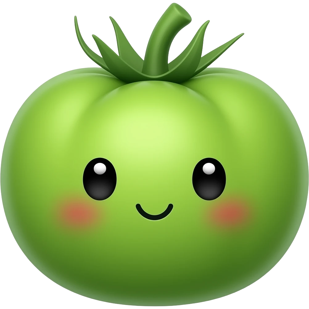 Kawaii green tomato emoji