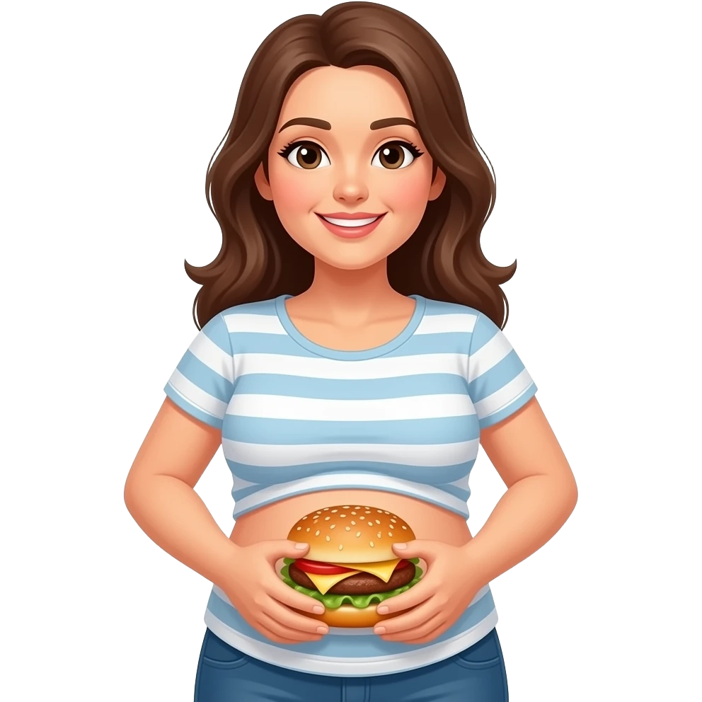 Femme belly stuffing emoji