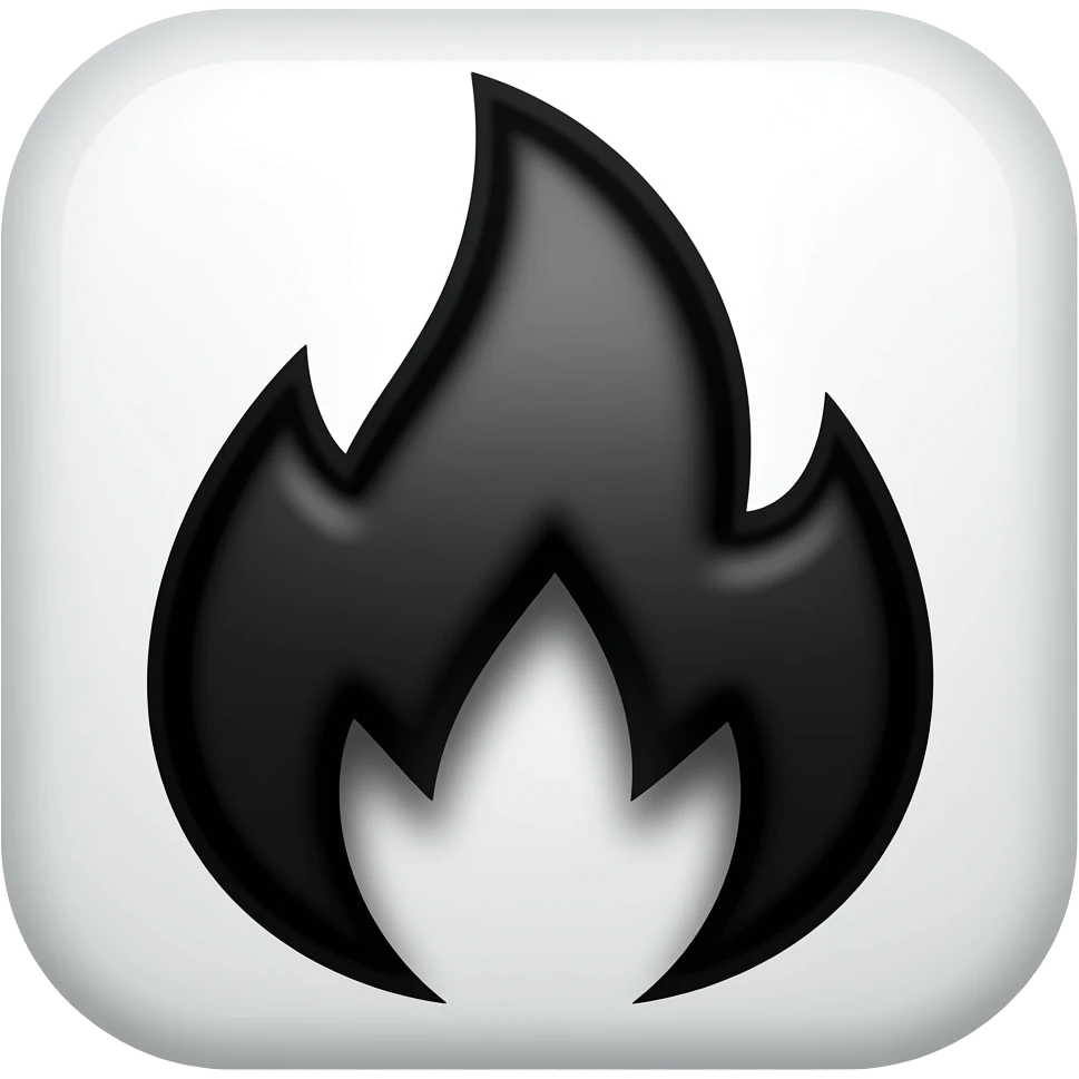 Black Kuwaii fire emoji emoji