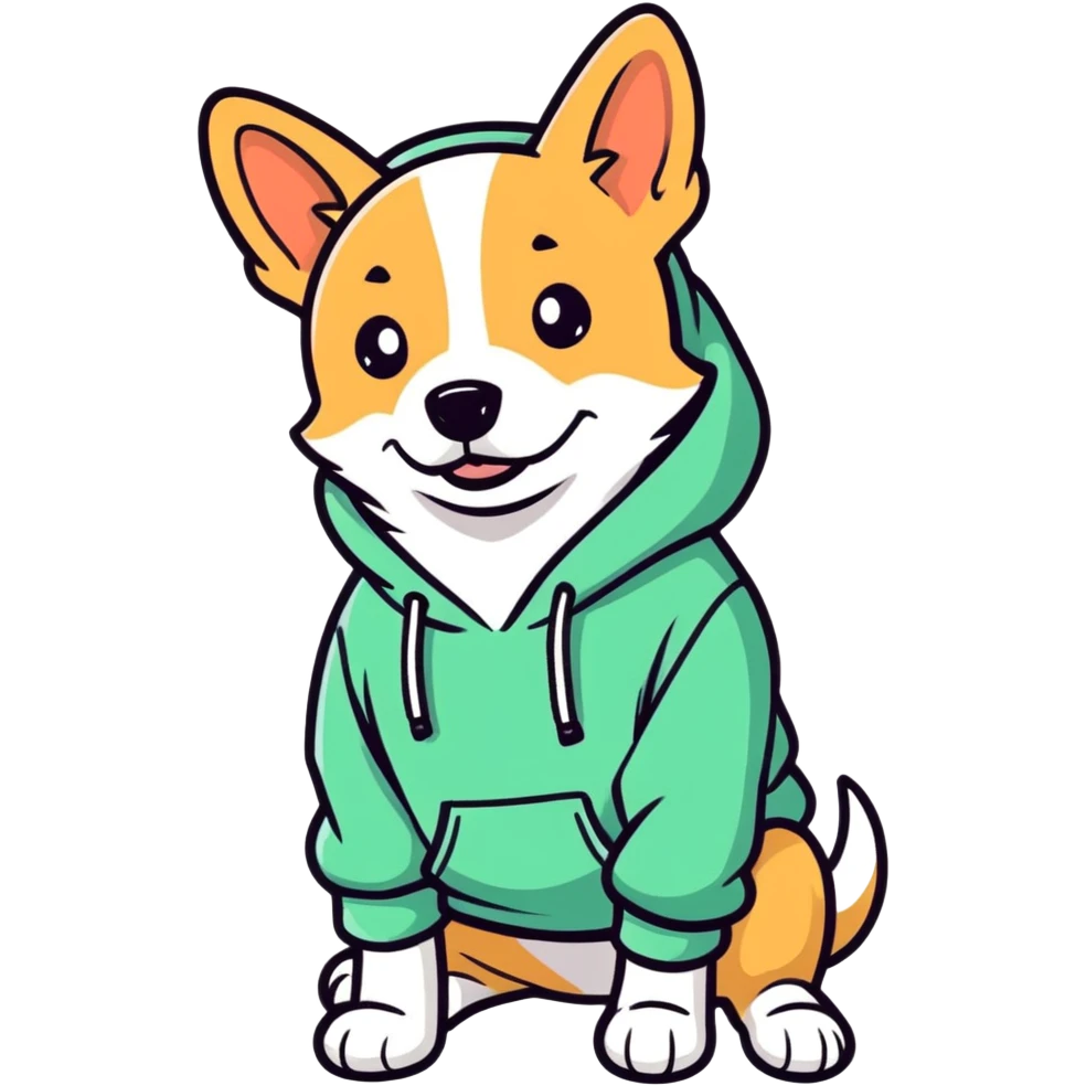 Dog wearing a hoodie emoji