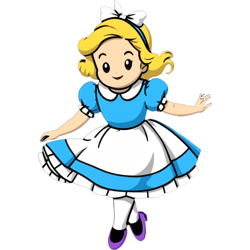Alice in Wonderland performing a curtsey bow emoji