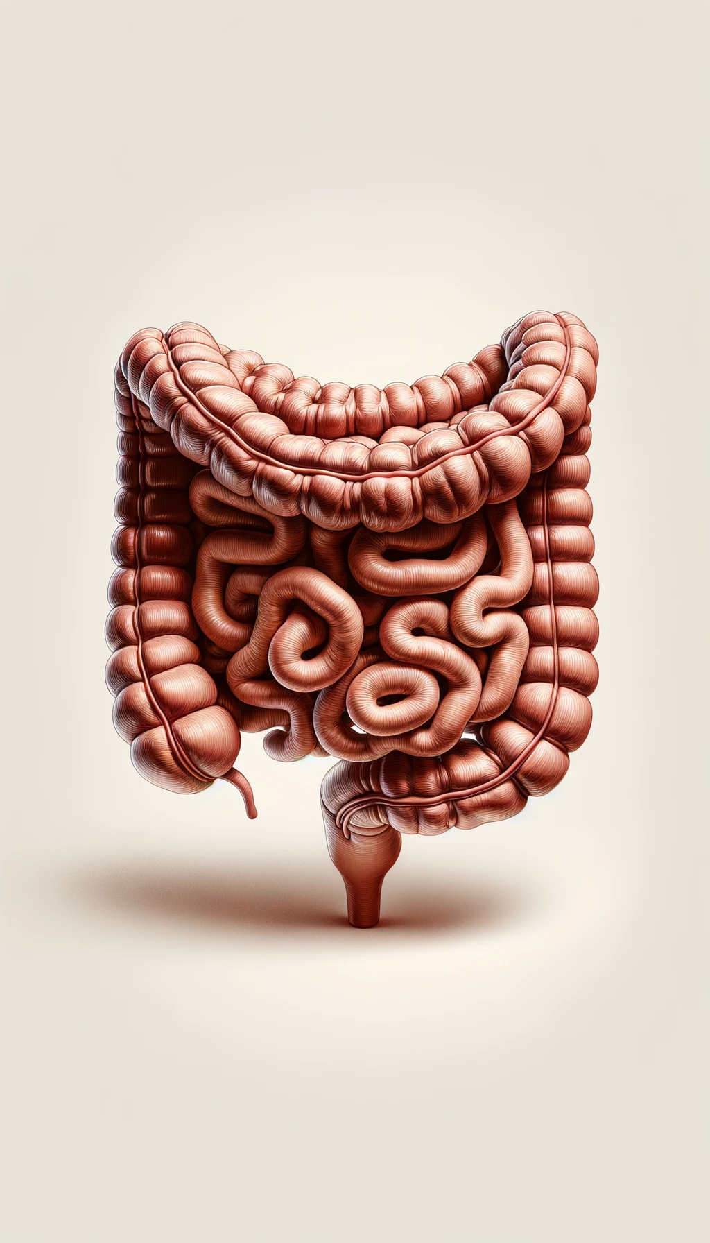 dolore all'intestino umano anatomico realistico, sfondo chiaro emoji