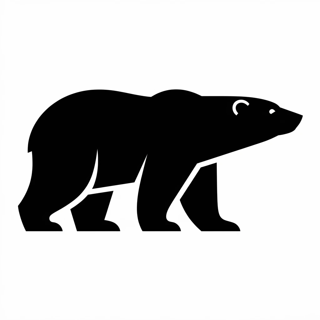 Polar bear icon black silhouette emoji