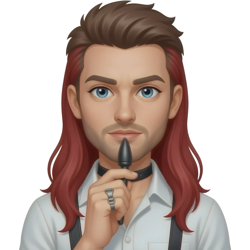 sub man is ready for get pegging by a femdom emoji
