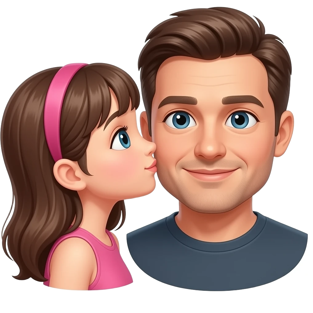 Girl fating on men's face sniffing emoji