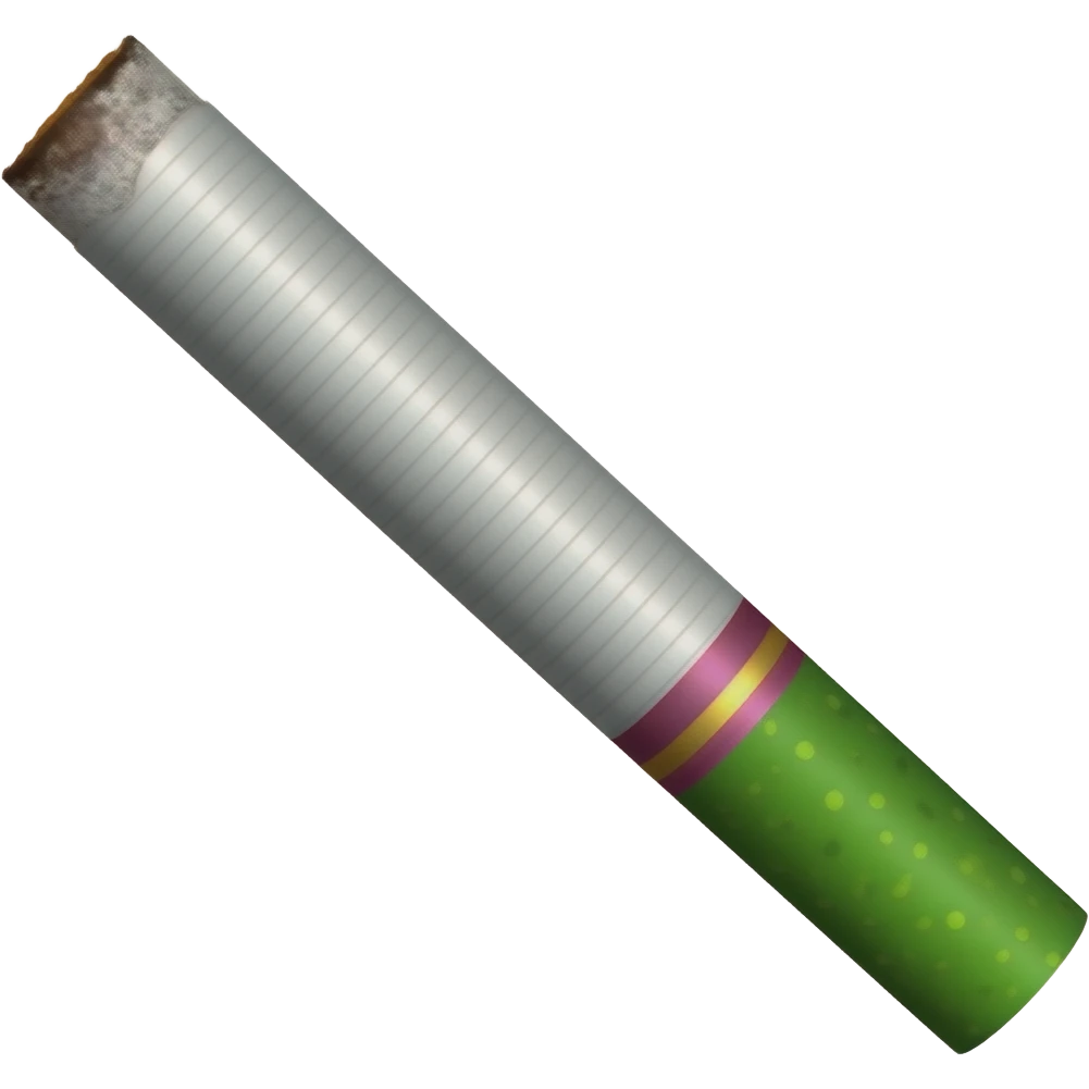 Create one hot dark pink and green cigarette emoji