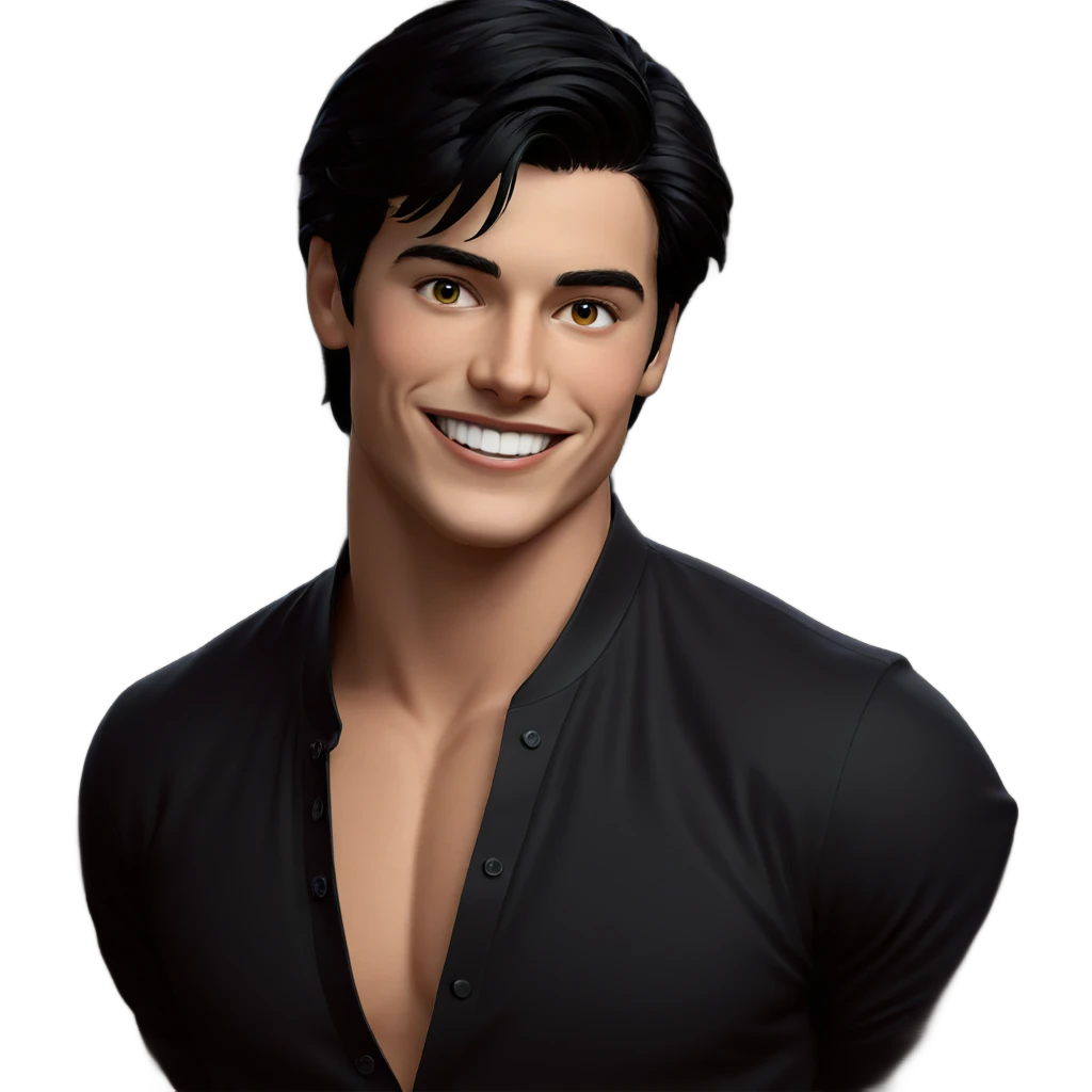 smiling boy with black hair emoji