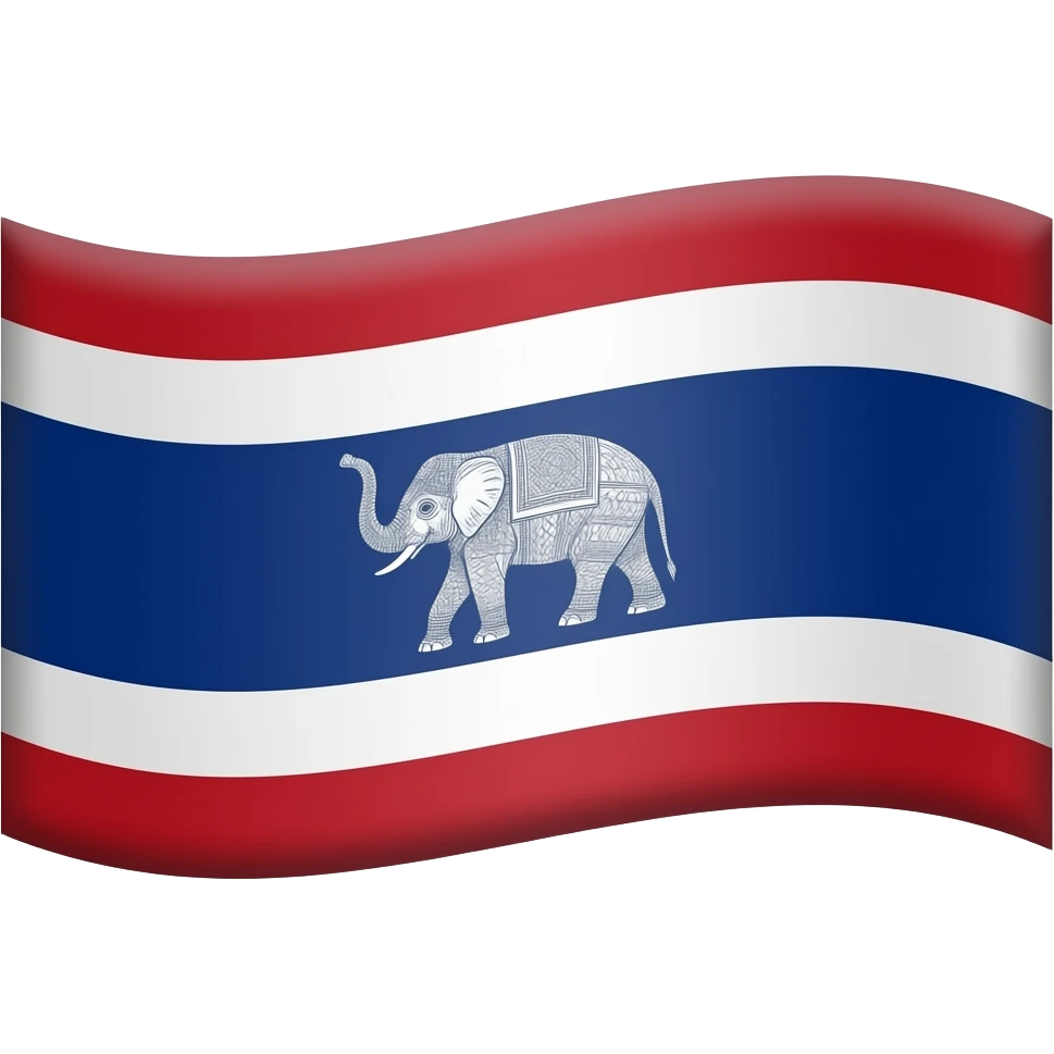 Je veux le drapeau du Siam (un fond rouge avec un éléphant) en entier tu me garde tout du drapeau (pas la Thaïlande) emoji