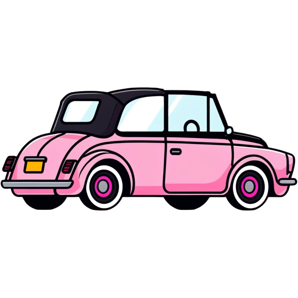 pink gothic cabriolet car emoji