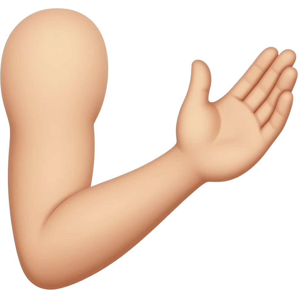 emoji ganzer arm ellenbogen geste offene hand, kein körper emoji