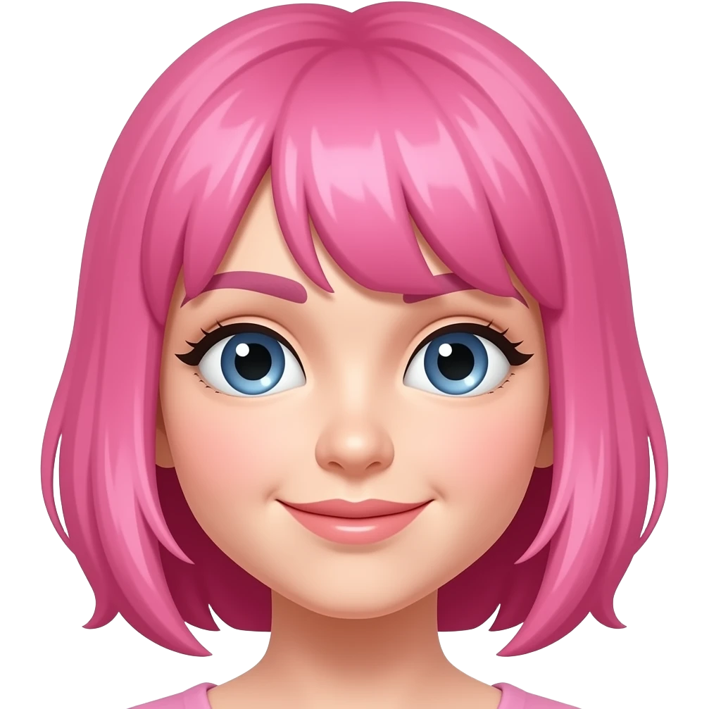 girl with pink hairs close up emoji