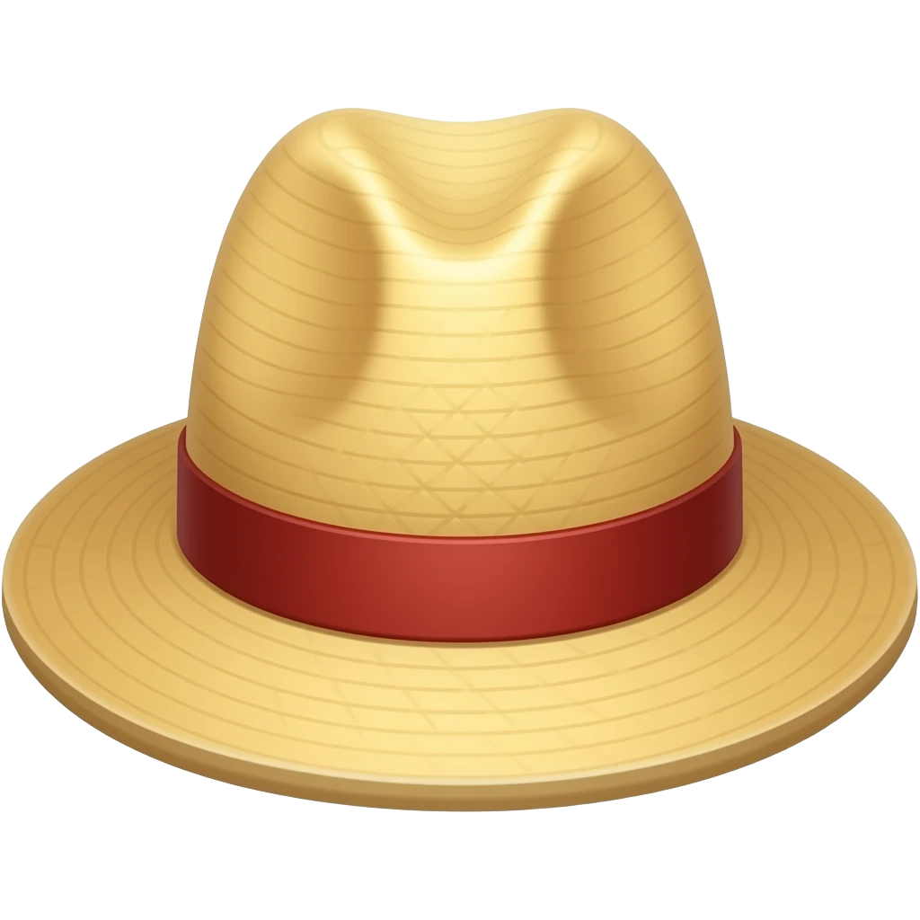 Strawhat with a round top and red band emoji