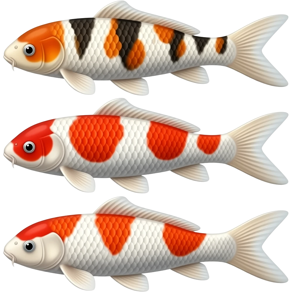Koi fish different colors emoji