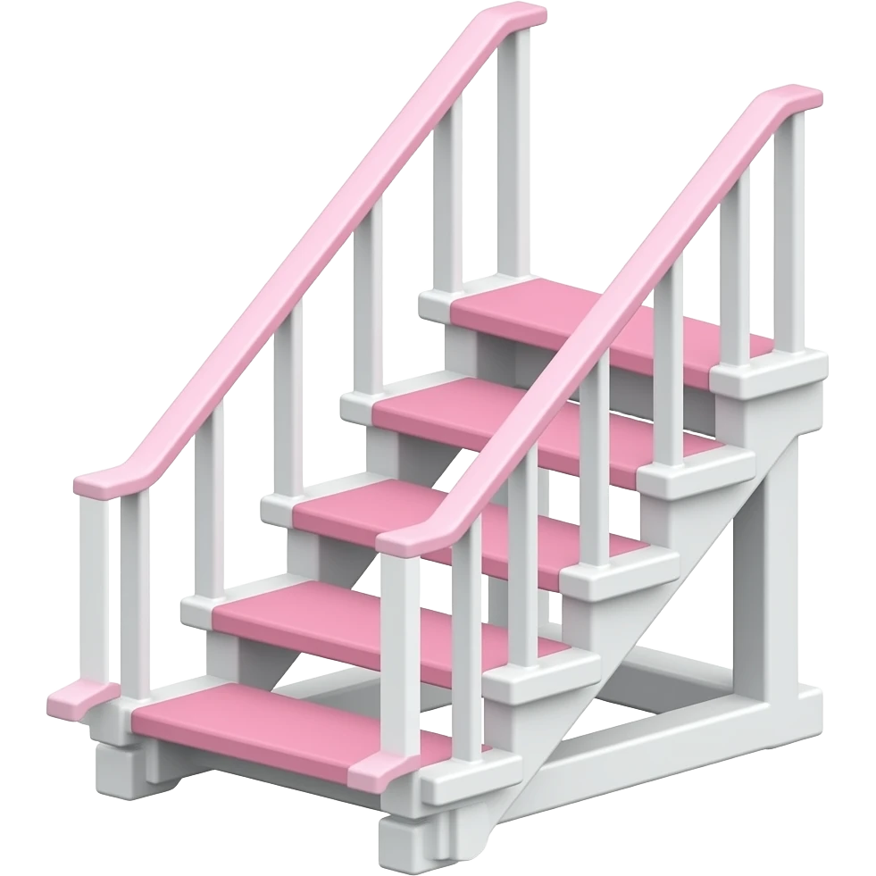 White gym stairs equipament with pastel pink, minimal backdrop emoji