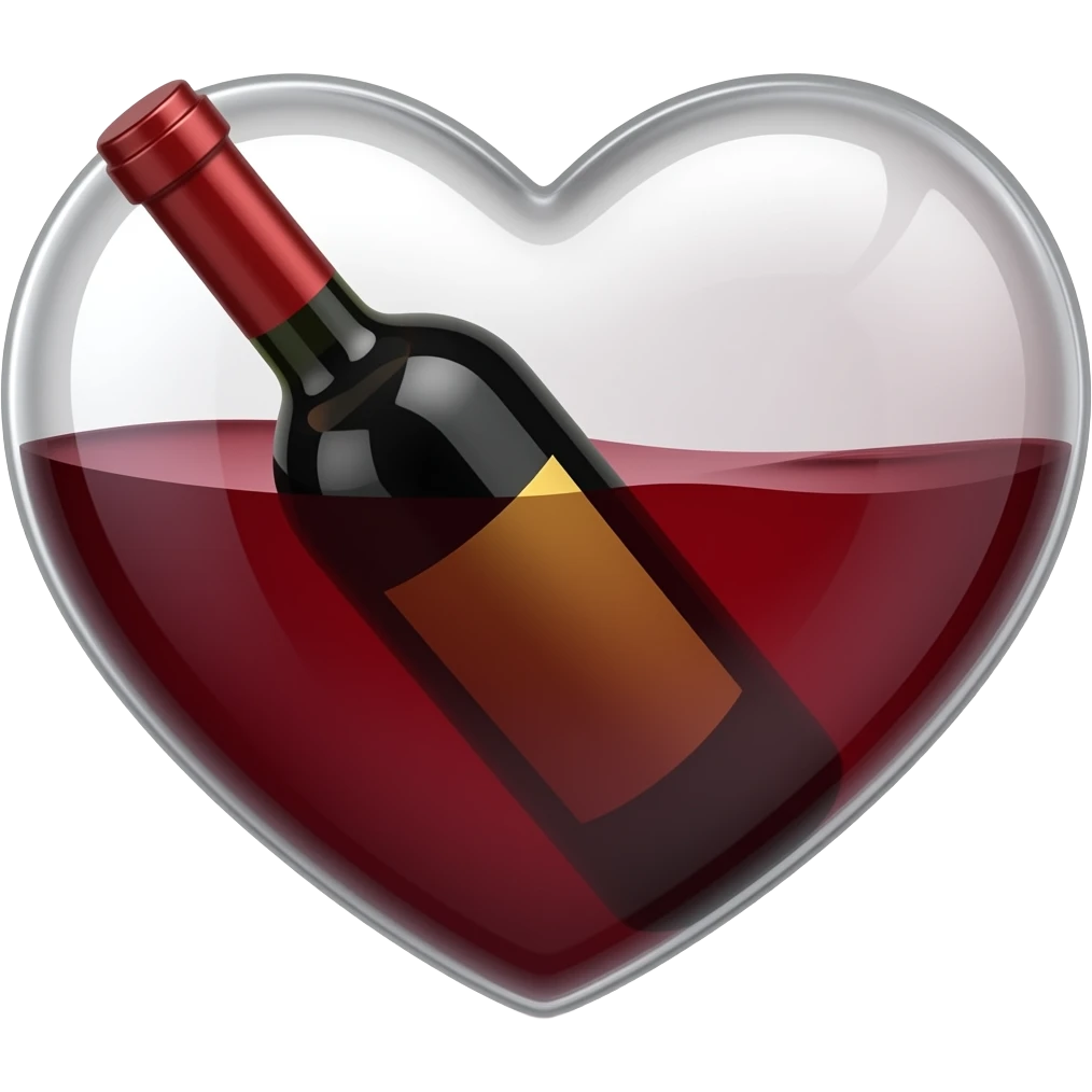 Heart wine emoji