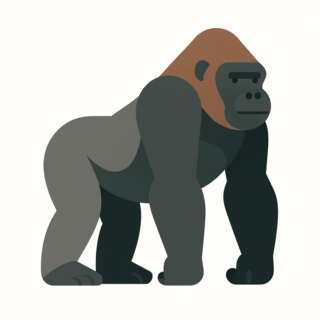 flat design style gorilla white background emoji