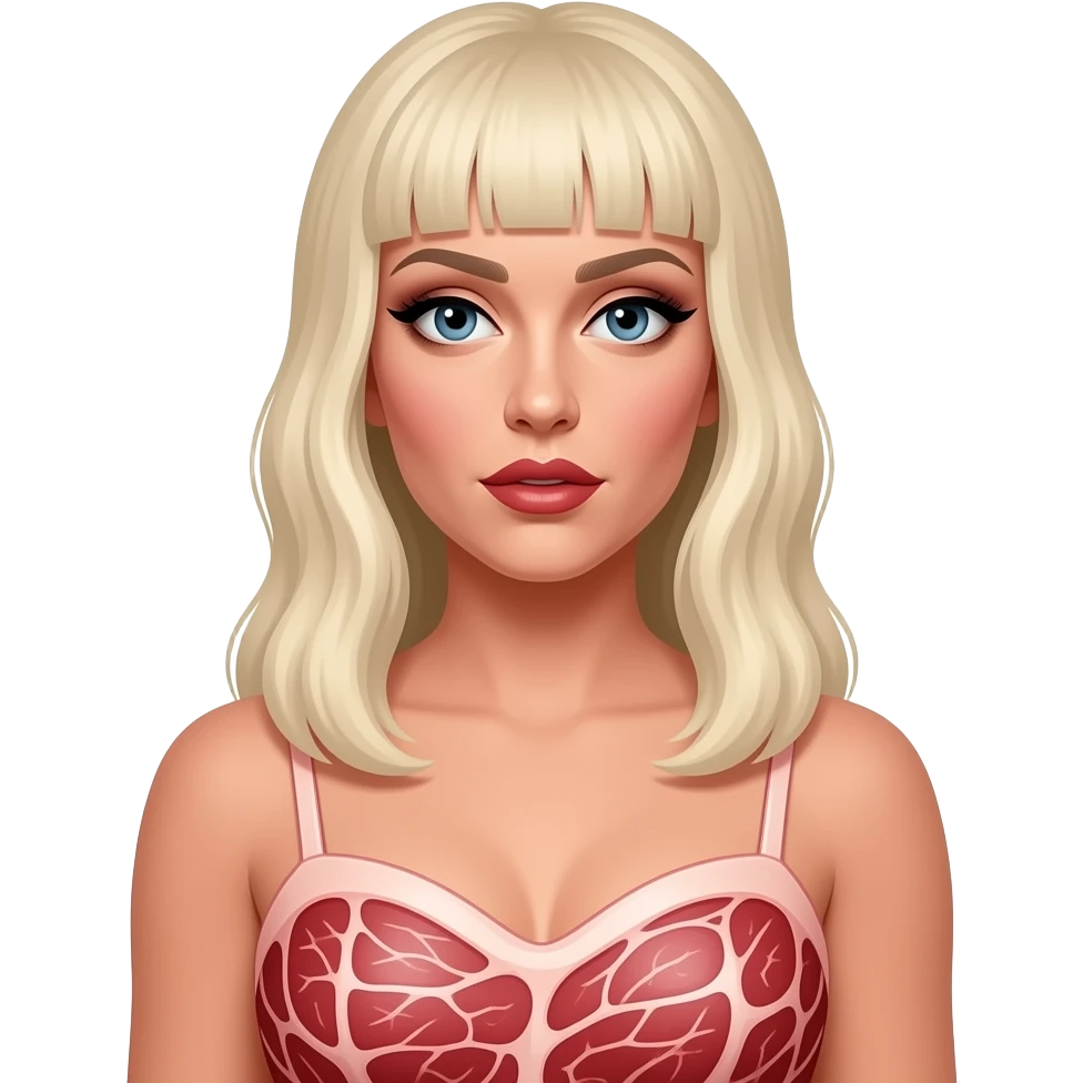 lady gaga in a meat dress emoji