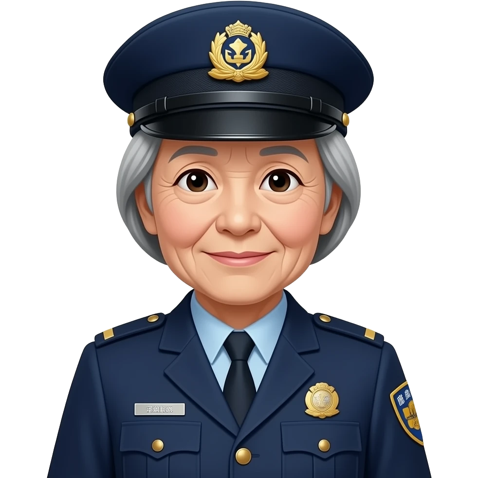 japan grandma  Inspector wearing a japan uniform emoji