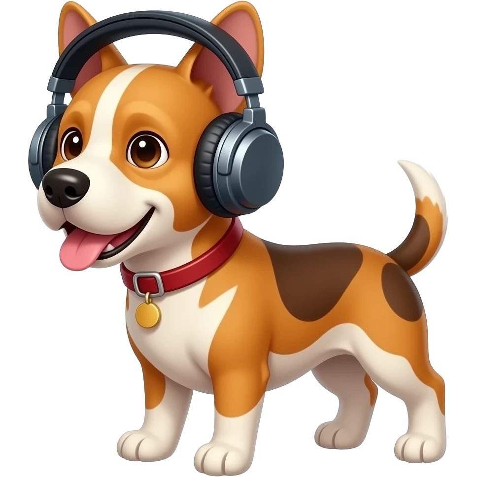 Собака в наушник emoji