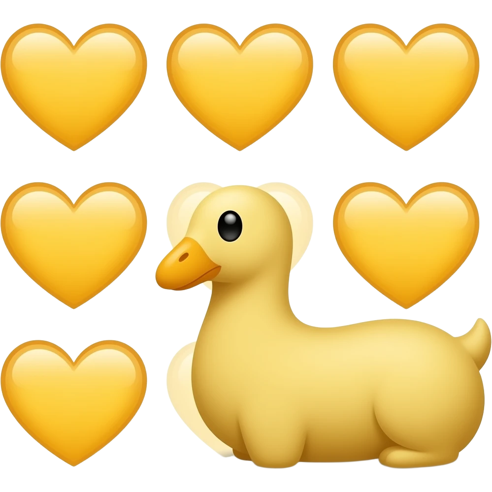 Yellow hearts and dick emoji