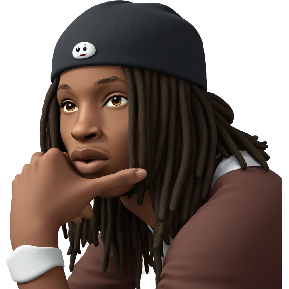 thoughtful boy in a beanie emoji