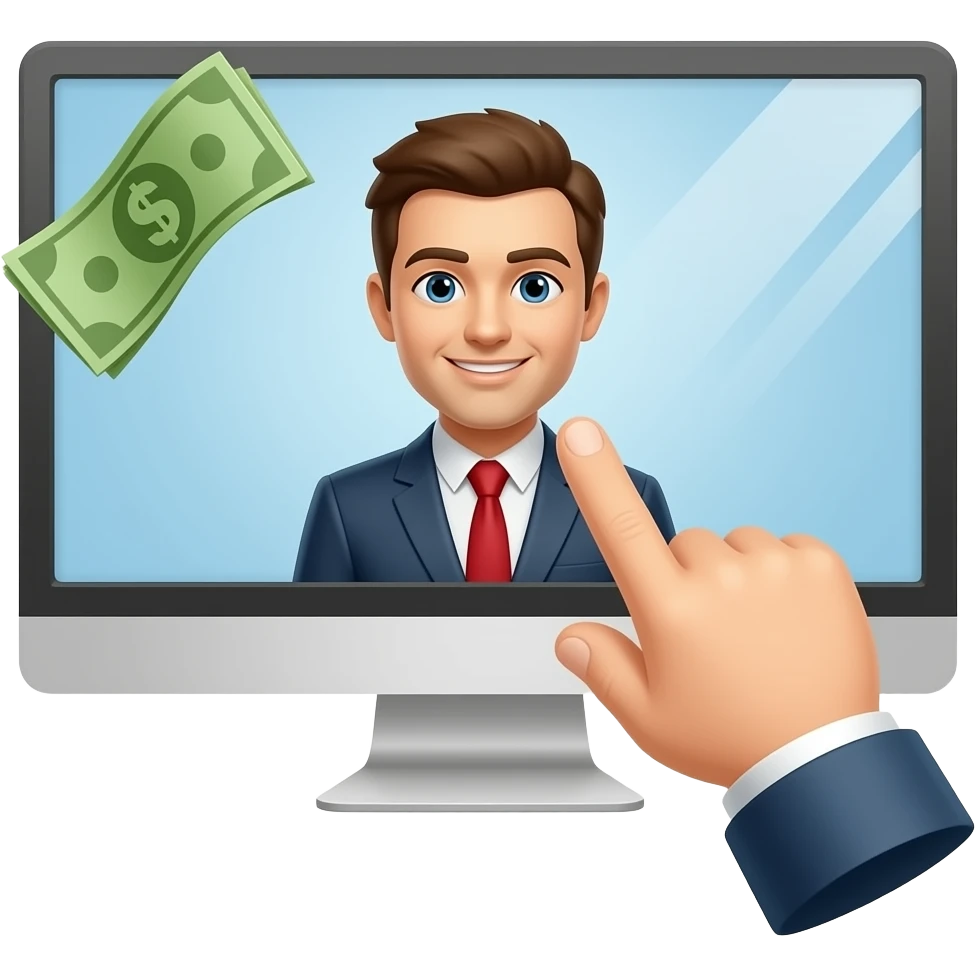 Quiero que la mano que entrega el dinero apunte hacia la pantalla. Hacia la pantalla donde veo yo mismo. No lo digo literalemnte emoji